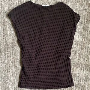 Banana Republic Dark Chocolate Brown Knit Lined Asymmetric Top